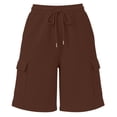thumbnail image 4 of Pounoo Bermuda Shorts for Women Drawstring Elastic Waist Cargo Pocket Detail Loose Fit Bottoms Summer Casual Durable Slacks, 4 of 6