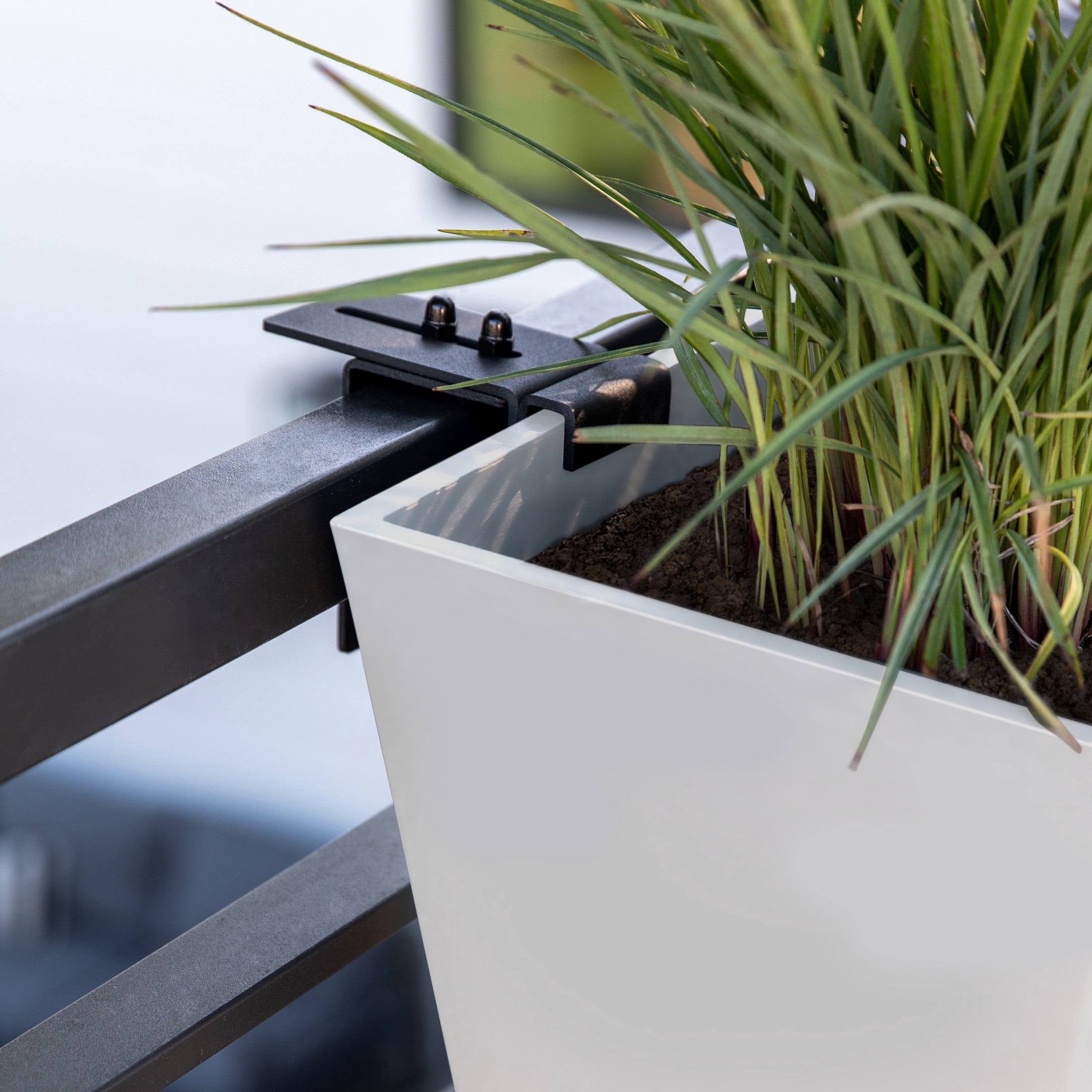 Veradek Pure Series Railing 36" Plastic Planter 2-Pack White