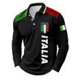 thumbnail image 4 of Rggeeun Men's Long Sleeve Polo Shirts Male Slim Fit With Print Design For Fall Winter Tops Golf Shirts For Men, 4 of 4