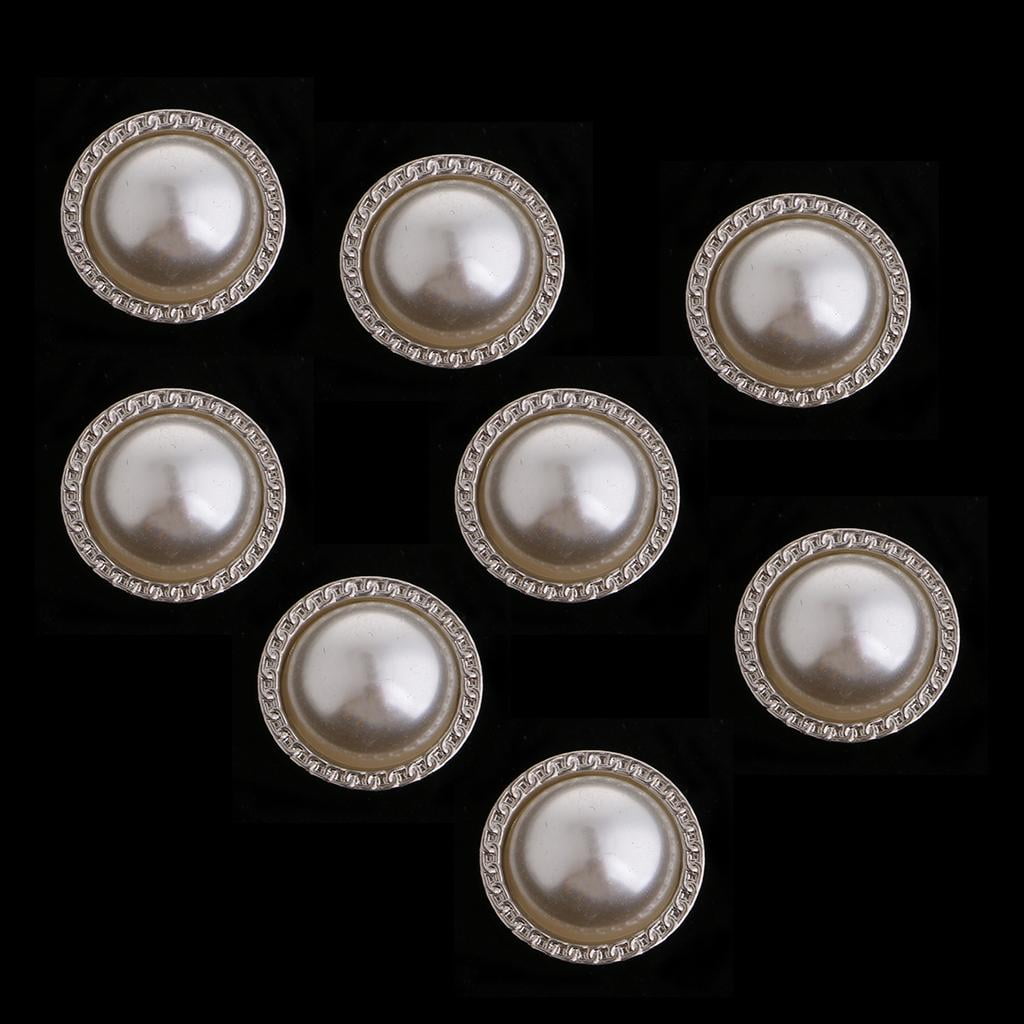8 Pieces Bead Buttons Round Sewing Craft for White - Walmart.com