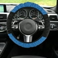 thumbnail image 2 of Volante Cubierta Autos Accesorios Imitación Cuero Negro Azul, 2 of 6