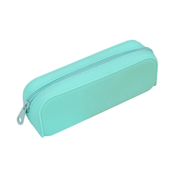 Lksixu Silicone Pencil Case, Large Capacity Solid Color Pencil Pouch with Zipper, Aesthetic Stationery Organizer, Waterproof & Lightweight Pencil Bag, Portable Travel Cosmetic Makeup Bag
