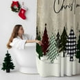 thumbnail image 5 of Christmas Shower Curtains Christmas Tree Buffalo Plaid Bath Curtain Snow Scenery Waterproof Seasonal Bathroom Shower Curtain Set with Hooks Decoration 72 x 78 Inches, 5 of 8