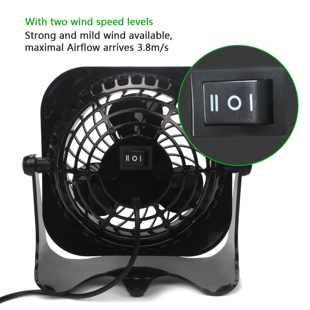 Private Jungle 4 Inch Mini USB Desk Fan, 2 Speeds, Lower Noise, USB Powered, 360° Up and Down,3.8 ft Cable,Powerful Black Fan for Home and Office Private Jungle 4 Inch Mini USB Desk Fan, 2 Speeds, Lower Noise, USB Powered, 360° Up and Down,3.8 ft Cable,Powerful Black Fan for Home and Office