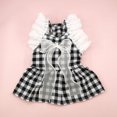 thumbnail image 2 of CSChome Pet Dress Adorable Lace Stitching Ruffle Sleeve Plaid Print Pet Dog Bowknot Princess Daily Wear, 2 of 7