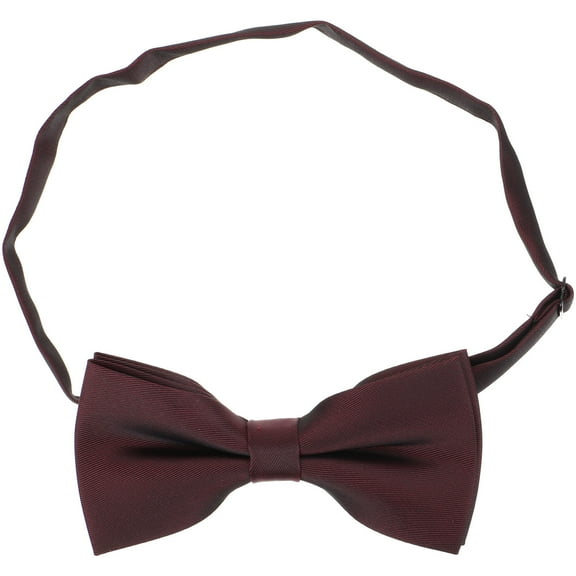 UPOUART Burgundy Bow Tie for Men Solid Color Pre-Tied Bow Tie with Elastic Strap for Weddings