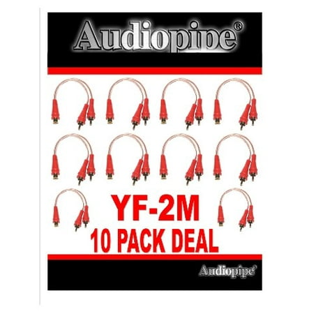 RCA Y Adapter YF- 2M Audiopipe 1 Female Out To 2 Male 10 Pack Car And Home