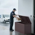 thumbnail image 5 of 90gal Outdoor Garden Plastic Storage Deck Box Chest Tools Cushions Toys Lockable Seat, 5 of 8