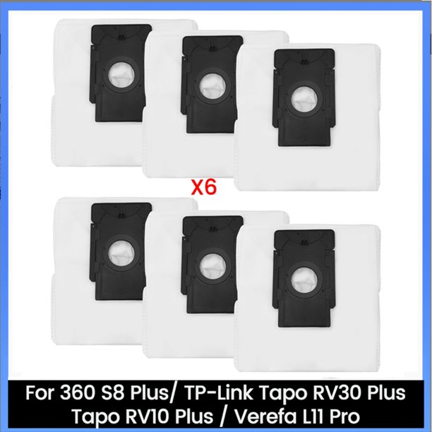 Bolsa para Polvo para Aspiradora Robot 360 S8 Plus/ RV30 Plus / RV10 Plus / Verefa L11 Pro, 6 Piezas