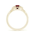 thumbnail image 2 of ANGARA Natural Nature Inspired Ruby Crossover Engagement Ring with Leaf Motifs in 14K Yellow Gold for Women (Size-5mm) | July Birthstone, Anniversary, Jewelry Gift for Women | Natural Ruby Ring, 2 of 10