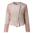 thumbnail image 3 of Veste Rétro pour Femmes en Cuir Vintage à Fermeture Éclair, Courte, Simple, Style Moto, Coupe Ajustée, 3 of 6