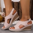 thumbnail image 2 of Dakaela Womens Summer Sandals Slingback Platform Wedge Slides Comfortable Dressy Walking Shoes with Arch Support Size 6-10 Pink, 2 of 6