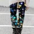 thumbnail image 2 of lcziwo Weekly Sale, 2025 New Years Eve Party Outfits for Women Trendy Glitter Sequin Print Tight Leggings Gym High Waisted Tummy Control Workout Yoga Pants Multicolor L, 2 of 6