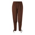 thumbnail image 4 of Men's Ankle Banded Pants Medieval Viking Navigator Pirate Costume Trousers Renaissance Gothic Pants, Coffee, X-Large, 4 of 10