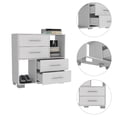 thumbnail image 4 of TUHOME Krista Commode en Bois d'Ingénierie Commodes en Blanc, 4 of 8