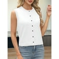 thumbnail image 2 of Sweater Vest Women 2025 Spring Summer Casual - Knit Sleeveless Button Down Tank Tops Trendy Clothes White S, 2 of 5