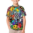 thumbnail image 1 of T-Shirt pour Enfants Geometry Dash Imprimé Confortable T-Shirt Graphique Décontracté pour Usage Quotidien 130 cm, 1 of 8
