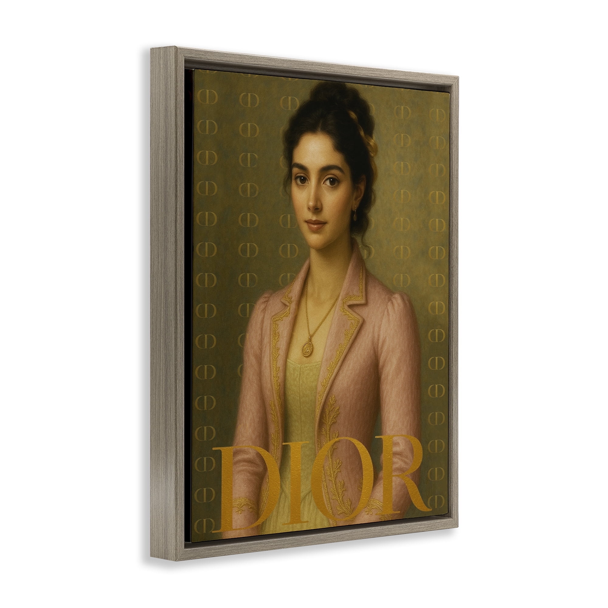 Stupell Industries Iconic Gentlewoman Fashion Brown Framed Floater Canvas Wall Art, design by Grotto Studios