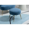 thumbnail image 4 of 28.75'' Wide Modern Wool Accent Armchair With Ottoman & Gold Leg-Blue Gray, 4 of 7