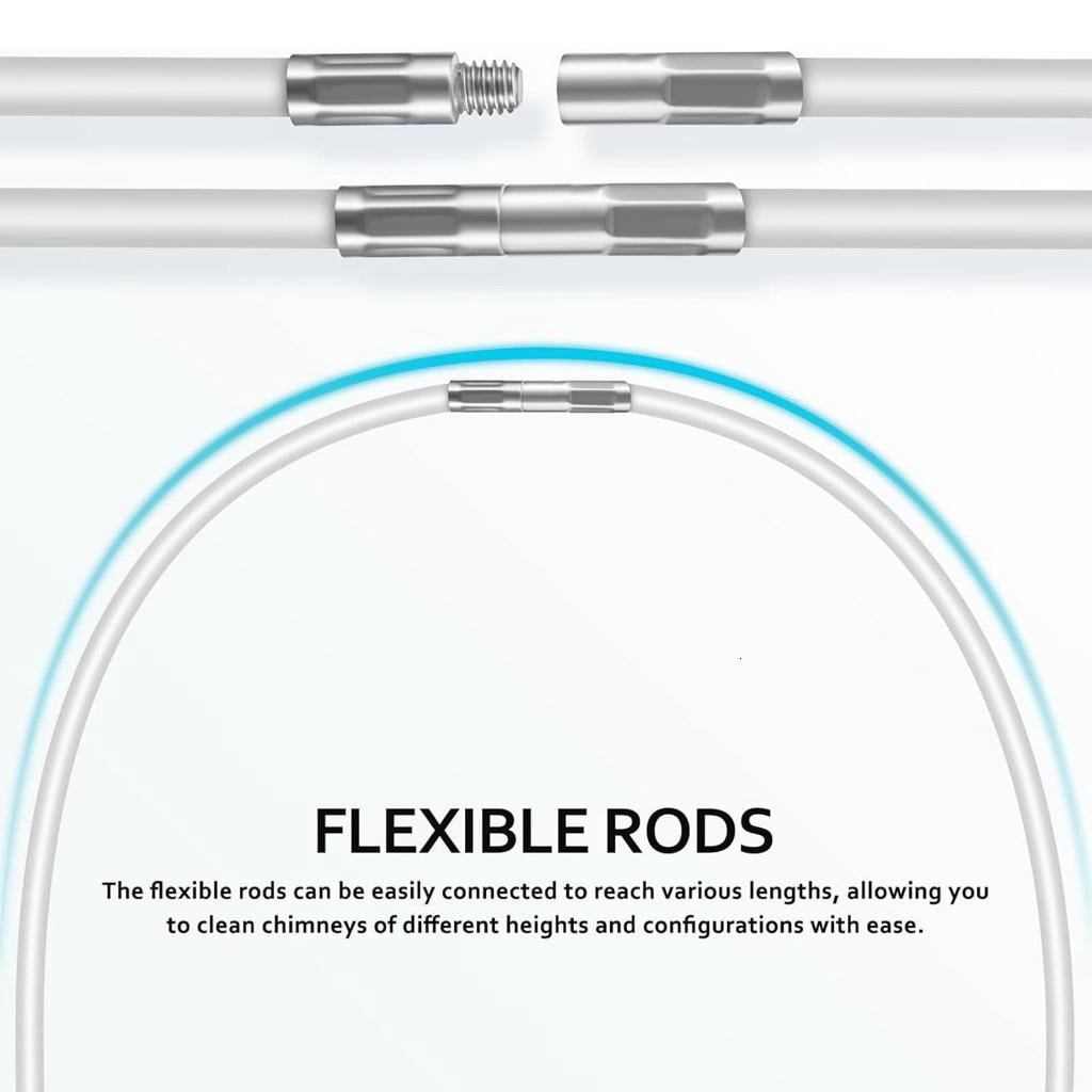 HannLk Bendable Nylon Cleaner Brushes for Flues Vent and Drainpipes Debris Removal
