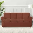 thumbnail image 6 of Subrtex 9-Piece Stretch Sofa Slipcover Sets with 4 Backrest Cushion Covers and 4 Seat Cushion Covers (Oversize Sofa, Brick), 6 of 8