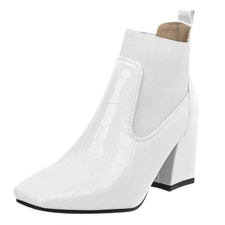 

hgwxx7 fashion women square heels zipper crocodile pattern short boots square toe shoes fall shoes