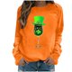 thumbnail image 1 of Ounisa St. Patrick's Day Sweatshirt for Women Clover Graphic T-Shirts Patty's Day Color Long Sleeves Tee Tops, 1 of 7