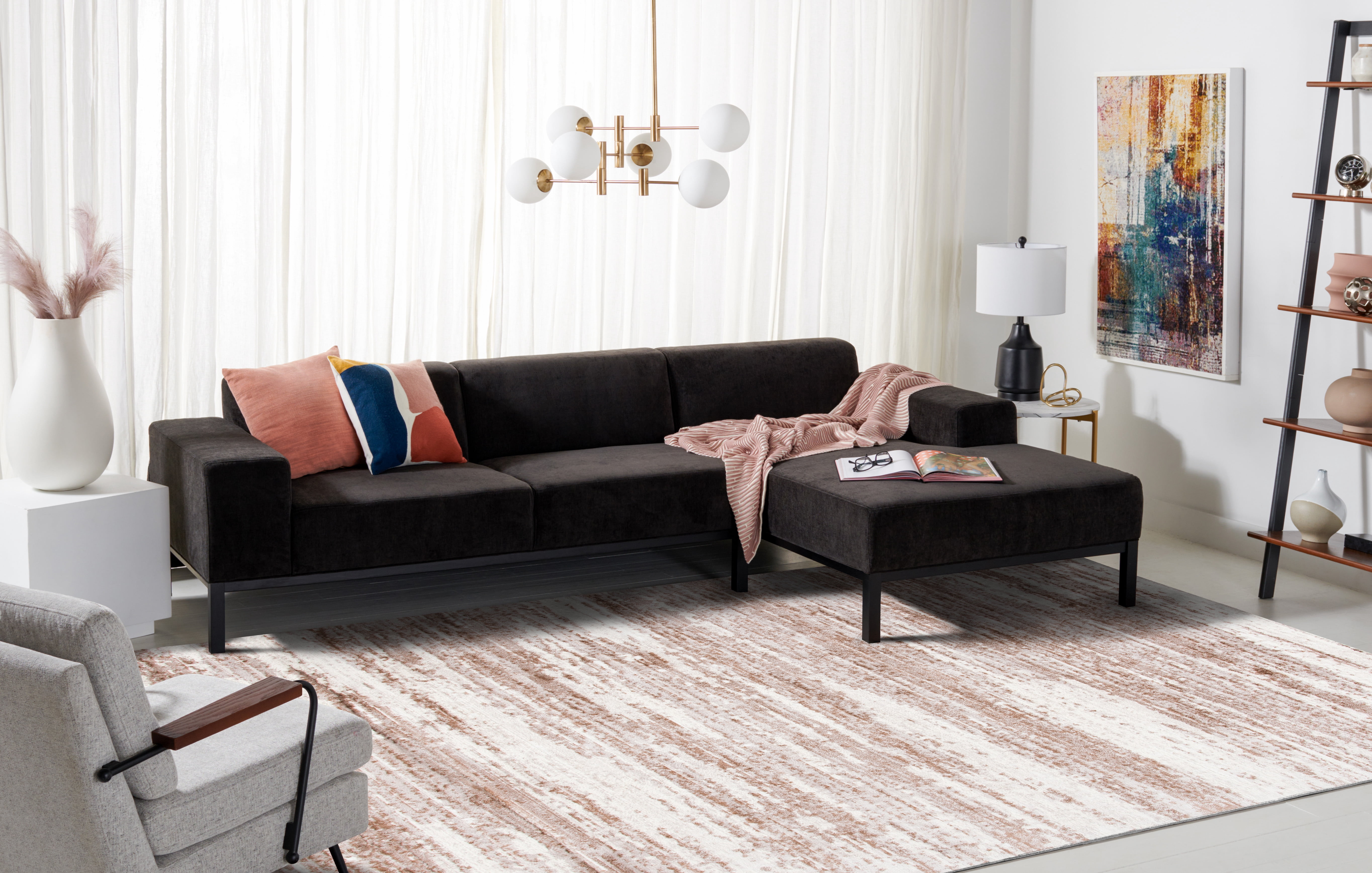 SAFAVIEH Skyler Walter Abstract Area Rug, Brown/Ivory, 8' x 10'