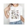 thumbnail image 1 of 1pc Vintage Style Women'S T-Shirt, Insect Print, Polyester Crew Neck, Short Sleeve, Regular Length, Geometric Pattern, Summer Knit Fabric Top, 1 of 6