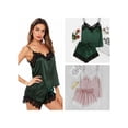 thumbnail image 2 of Kernelly Sexy Pajama Set for Women Lace Cami and Shorts Two Piece Satin Sleepwear, 2 of 4