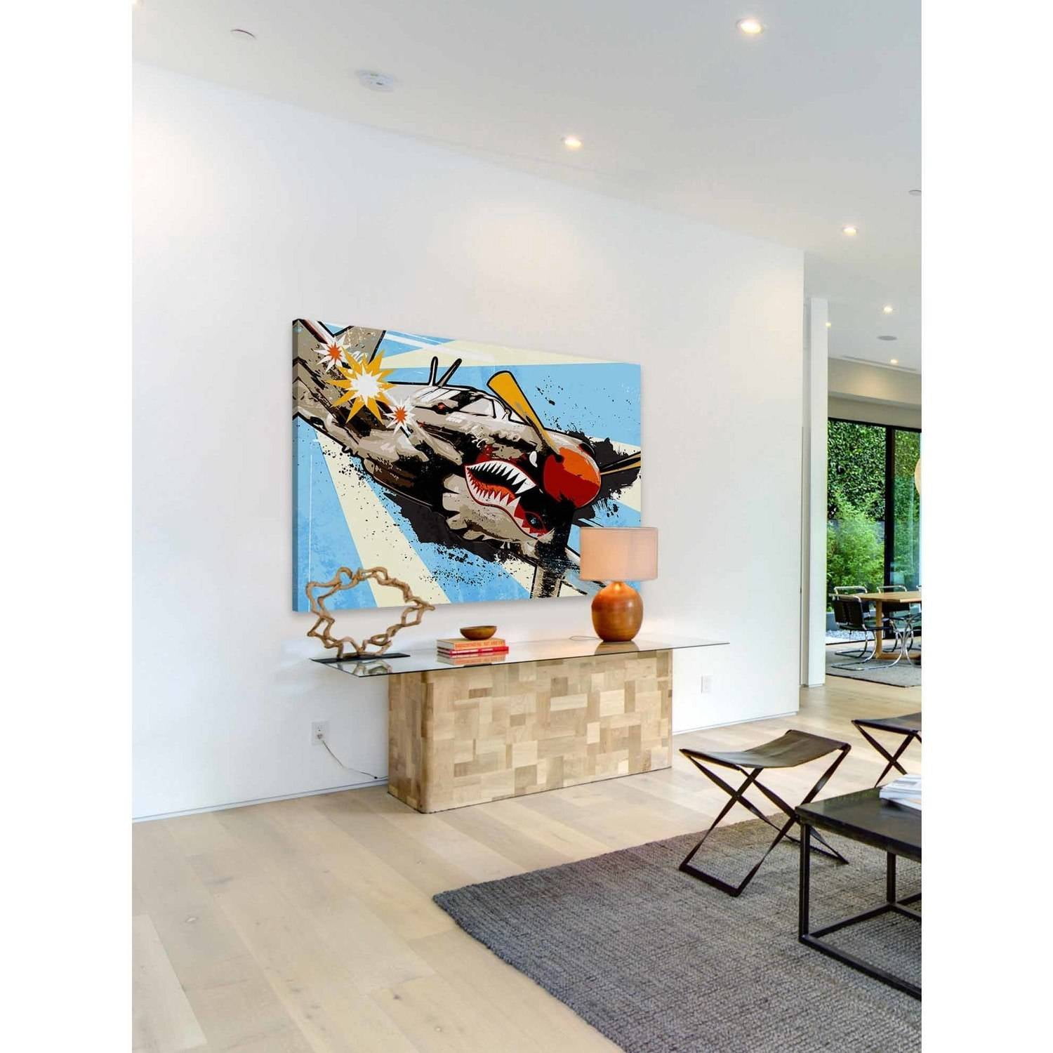 "P40 Warhawk" Painting Print on Wrapped Canvas