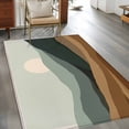 thumbnail image 3 of Rectangle Area Rug 4x6ft, Natural Scenery Abstract Sunset Non-Shedding Washable Area Rug, Mountain Brown Green Stripe Non Slip Low-Profile Rugs for Living Room, Bedroom Dining Room, 3 of 9