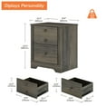 thumbnail image 4 of Nightstand with 2 Drawers, Grayish Brown Bedside Accent Table with Storage for Bedroom, Living Room, 15.5" W x 18.8" L x 23" H, 4 of 5