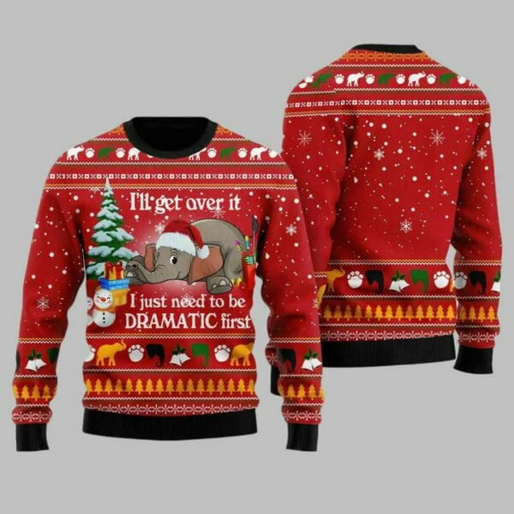 Elephant I‘ll Get Over It 3D Christmas Sweater
