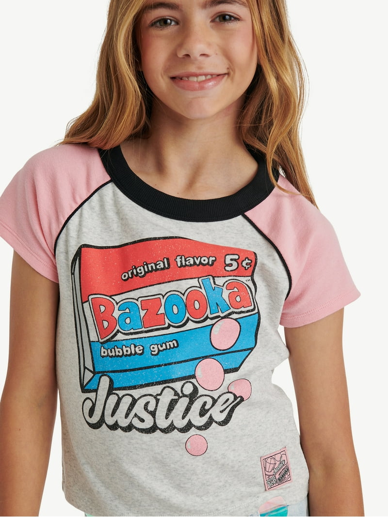 Justice Girls Ring Pop Collab Raglan Baby Tee, Sizes XS-XLP