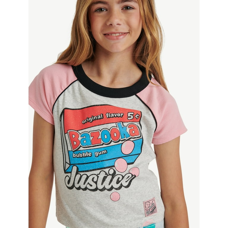 Justice Girls Ring Pop Collab Raglan Baby Tee, Sizes XS-XLP