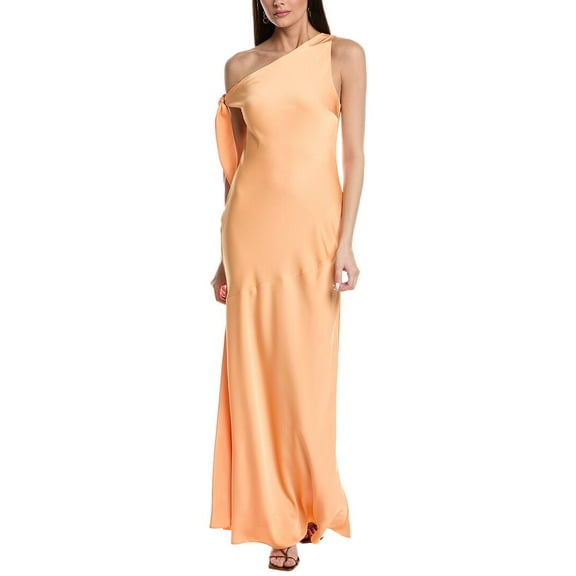 Misha womens Collection Zhuri Satin Gown, XL, Orange