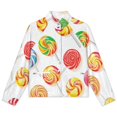 thumbnail image 4 of Jackets for Women Winter Coat Jackets Flannel Stand Collar Jacket(Sweets And Rainbow Lollipops Pattern,Size:S-4XL), 4 of 7