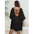 thumbnail image 5 of Women's Dress Plus Size Stitching Boat Neck Sexy Backless Strappy Beach Dress, 5 of 7