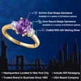 thumbnail image 2 of Gem Stone King 18K Yellow Gold Plated Silver Purple Amethyst and White Created Sapphire Engagement Ring for Women | 2.10 Cttw | Oval 9X7MM | Gemstone February Birthstone | Size 7, 2 of 6