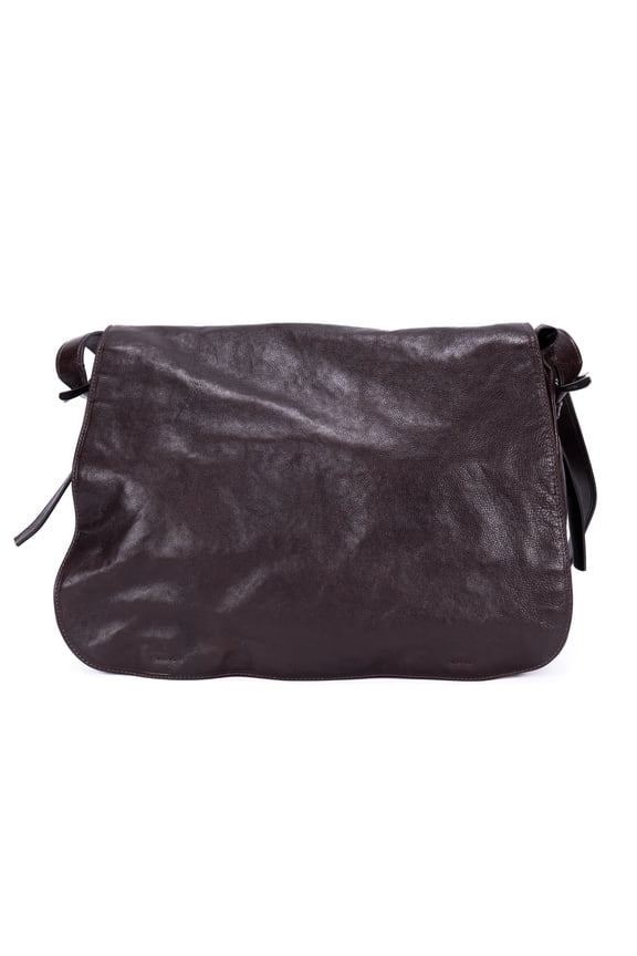 Pre-Owned Prada Black Men's Flap Messenger Shoulder Bag Calfskin Leather