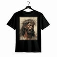 thumbnail image 1 of Camiseta suave y cómoda, camiseta negra de Jesús, camiseta con la cruz y la corona de espinas., 1 of 6