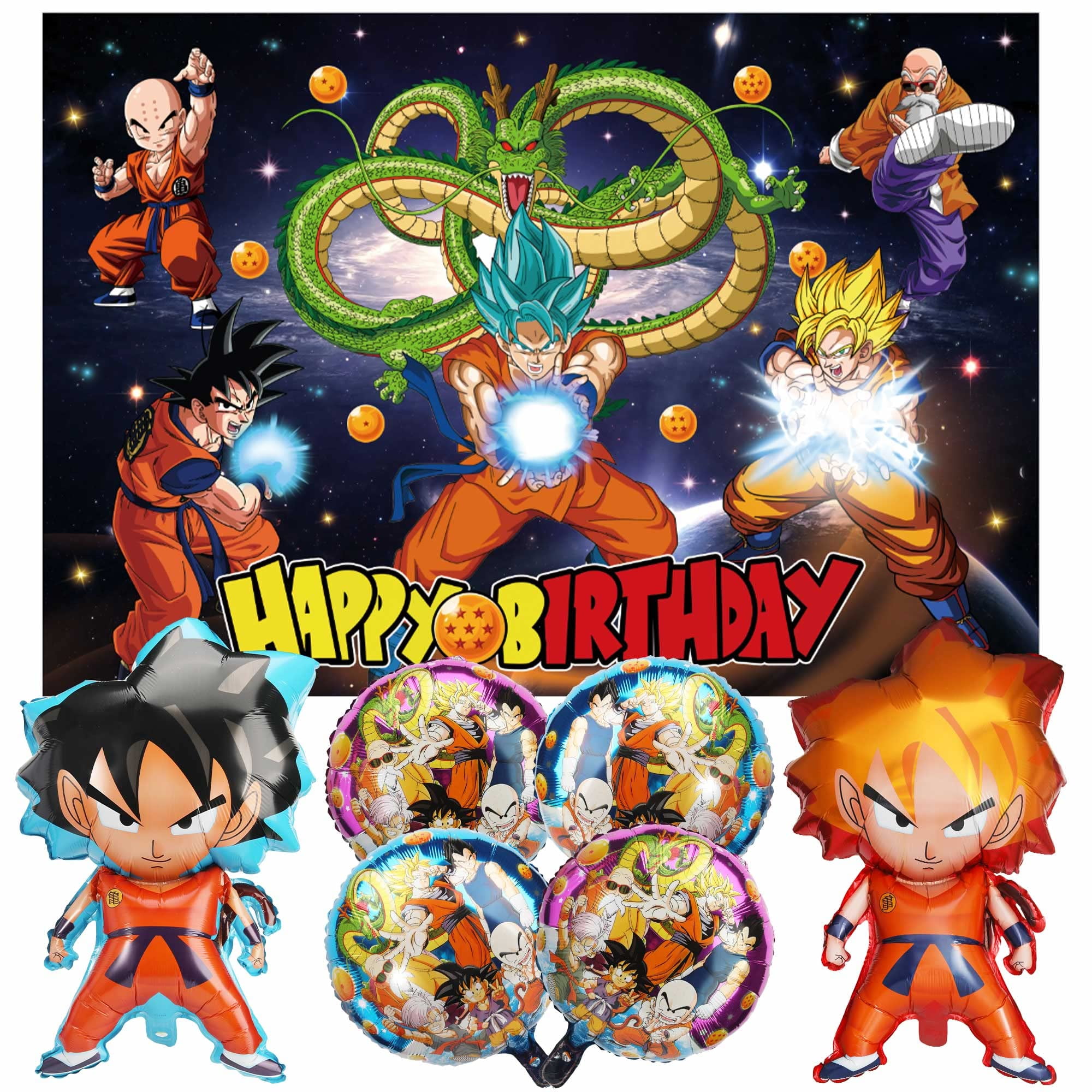 Duterble Anime Party Decorations Backdrop, Anime Birthday Party Decoration  Happy Birthday Balloons Party Favor for Boys Party Supplies 