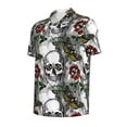 thumbnail image 4 of Wukai Skulls Roses Men’s Polo Shirts,Quick-Dry Athletic Shirt,Classic Fit Shirts-3X-Large, 4 of 8