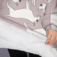 thumbnail image 3 of Oversized Wearable Blanket Hoodie,Vintage Bull Terrier Sherpa Blanket Hoodie with Super Pockets,Super Warm Fuzzy Pullover for Women & Men, 3 of 6
