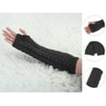 thumbnail image 2 of INSPIRE CHIC Women's Fingerless Thumbhole Elbow Length Arm Knitted Gloves, 2 of 5
