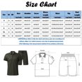 thumbnail image 4 of Daolelai Men's Casual Corrugated Lapel Short-Sleeved T-Shirt Shorts Two-Piece Suit, 4 of 6