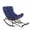 Blue-Polyester, variant on Outdoor Rocking Chair, Metal Frame Patio Papasan Rocker, Comfy Cushion, 350lbs Capacity, Patio & Indoor Lounge for Porch, Garden, Living Room