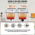 thumbnail image 4 of KFFKFF 24QT Commercial Food Warmer, 2-Pan Electric Steam Table, 1200W Professional Countertop Stainless Steel Buffet Bain Marie with 86-185°F Temp Control, 4 of 9