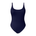 thumbnail image 4 of Siilsaa Women's One Piece Swimsuit Sports Adjustable Strap Bathing Suit Color Block Ribbed High Cut Swimsuits Dark Blue,M, 4 of 5
